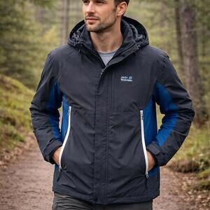 Jack Wolfskin 3-in-1 Jacket Mens Medium Waterproof Hooded Outdoor Coat